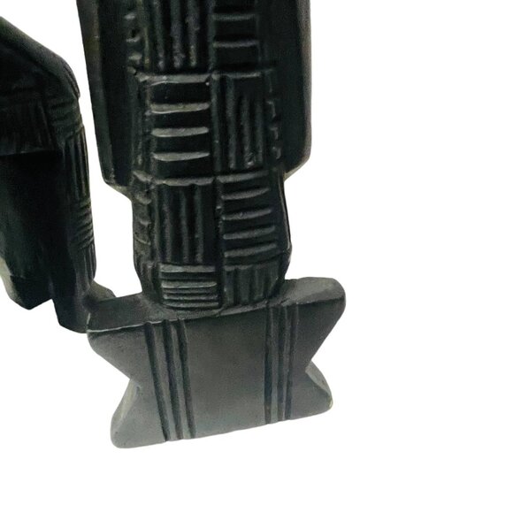 Hand Carved African Tribal Figurines Ebony Wooden Sculptures Home Décor x16 1/2" - Picture 5 of 8
